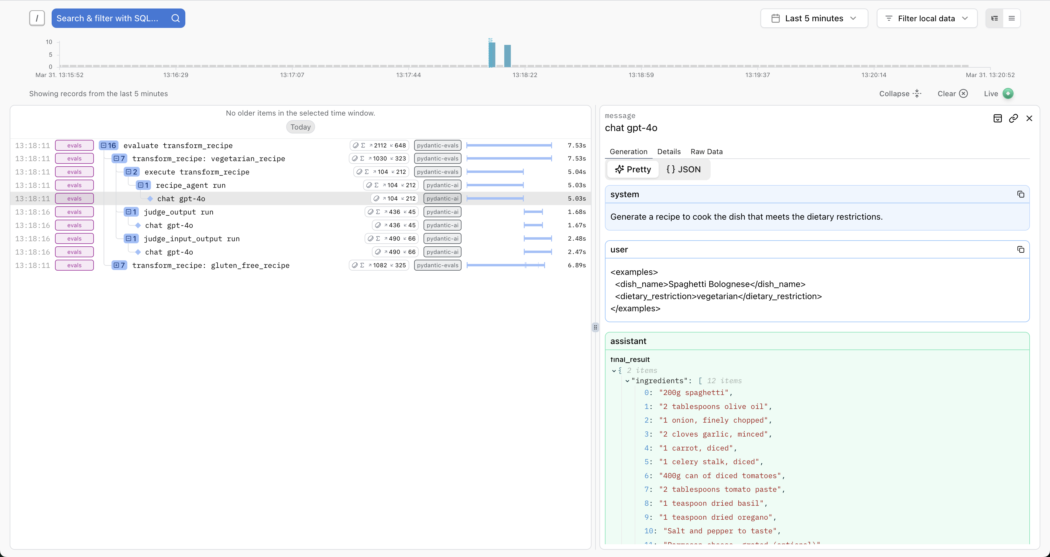 Logfire Evals Case Trace